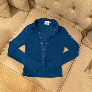 Princess Polly blue button-down blouse